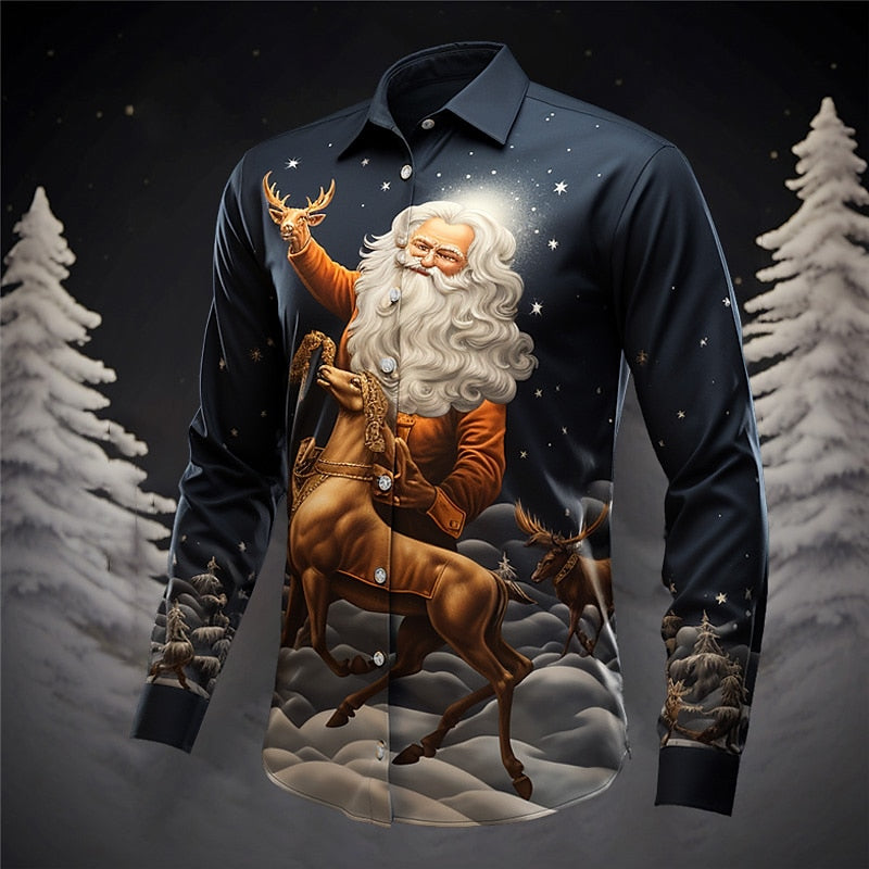 Christmas Night Santa Reindeer Ride Shirt