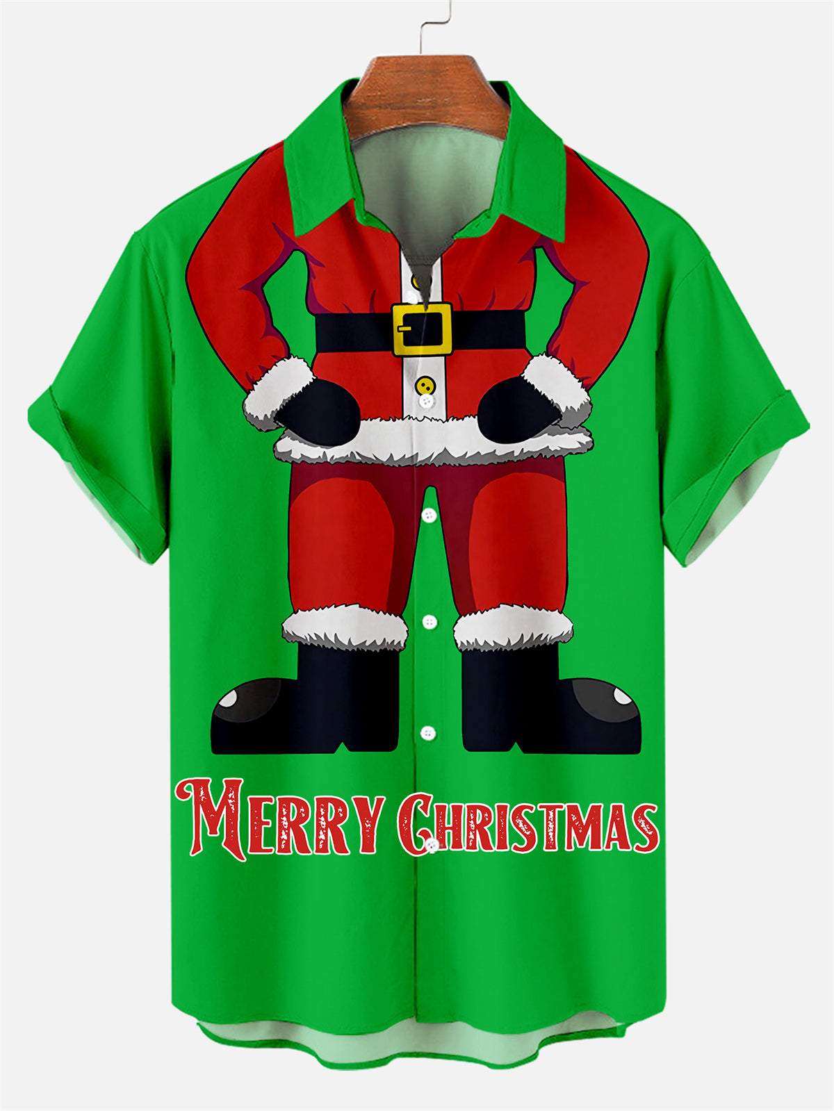 Santa Graphical Print Casual Shirt