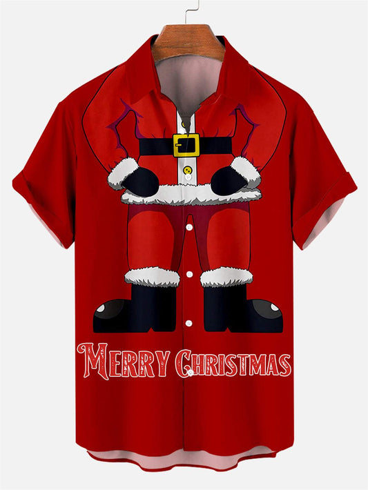 Santa Graphical Print Casual Shirt