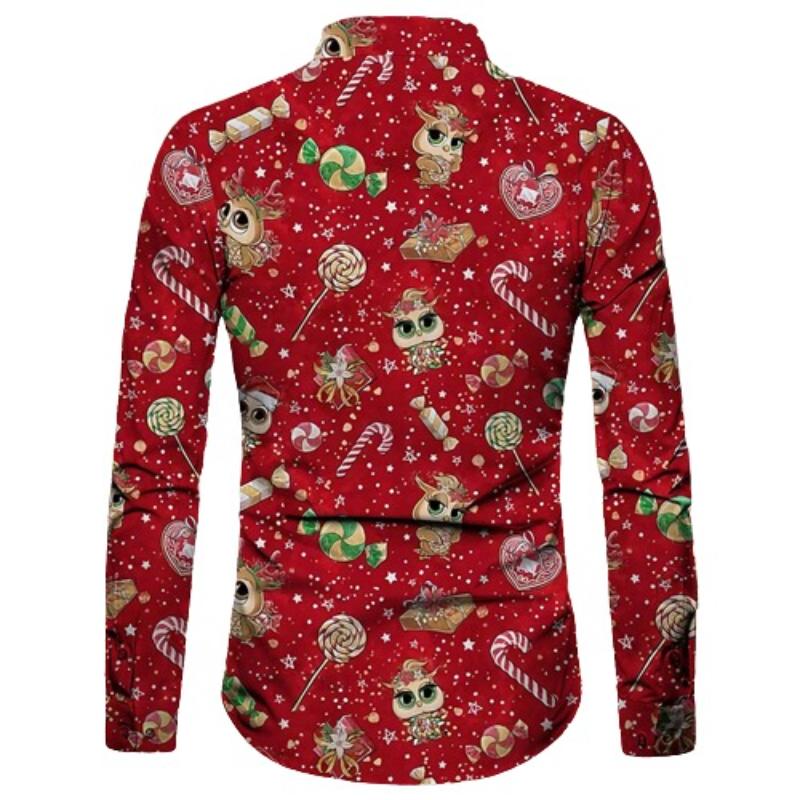 Graphic Print Christmas Festive Casual Shirt