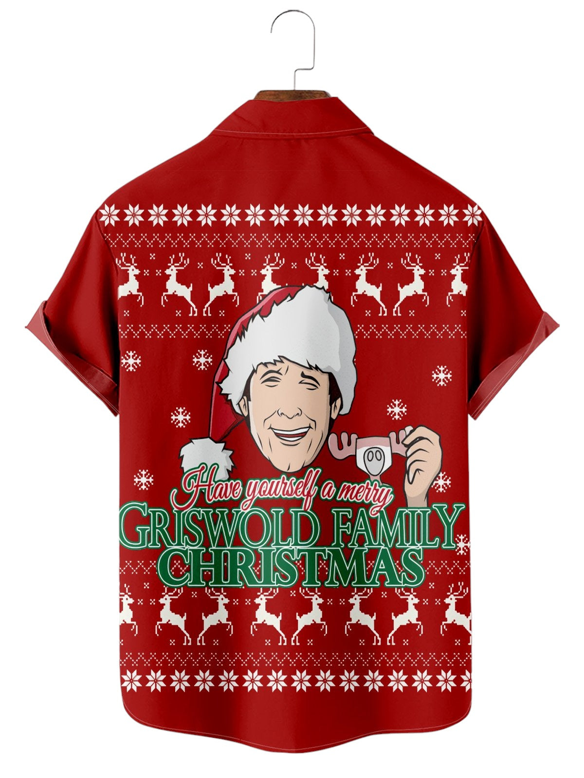 Christmas Print Short Sleeve Shirt