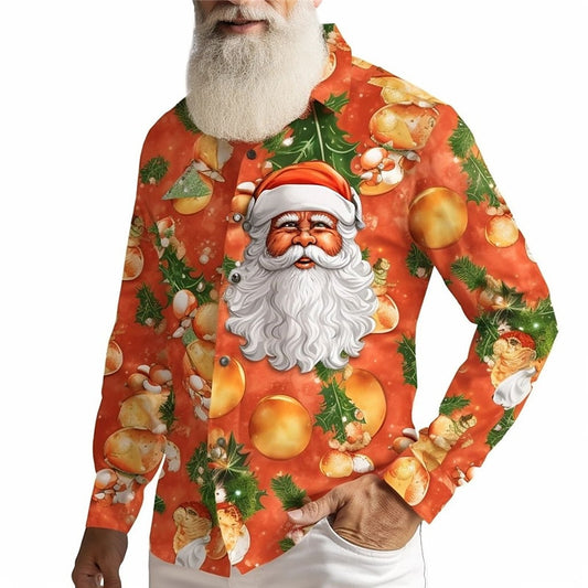 Christmas Santa Claus Pattern Long Sleeve Shirt