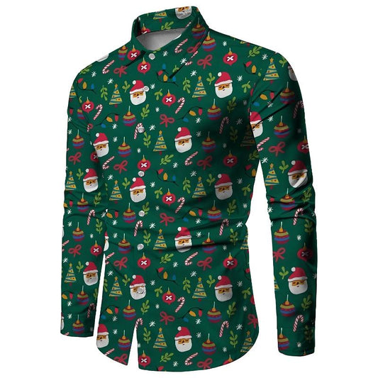 Santa Claus Print Partywear Shirt