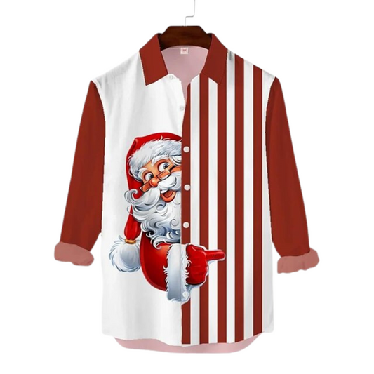 Christmas Santa Claus Striped Illusion Holiday Shirt