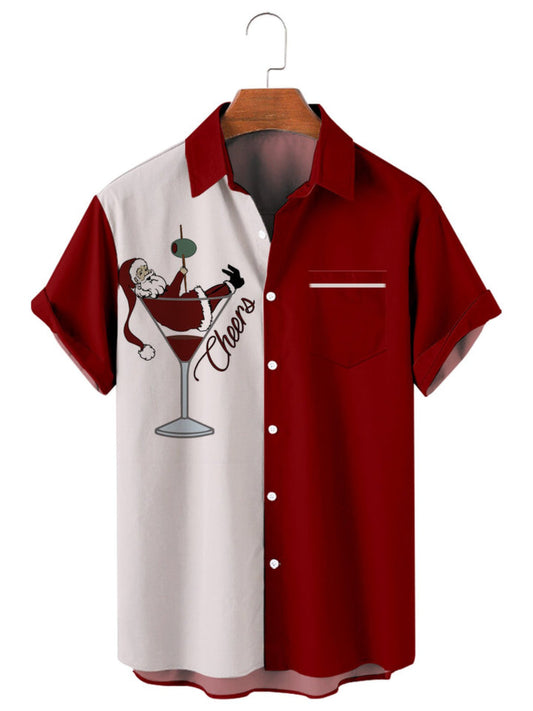 Cheers Santa Short Sleeve Shirt