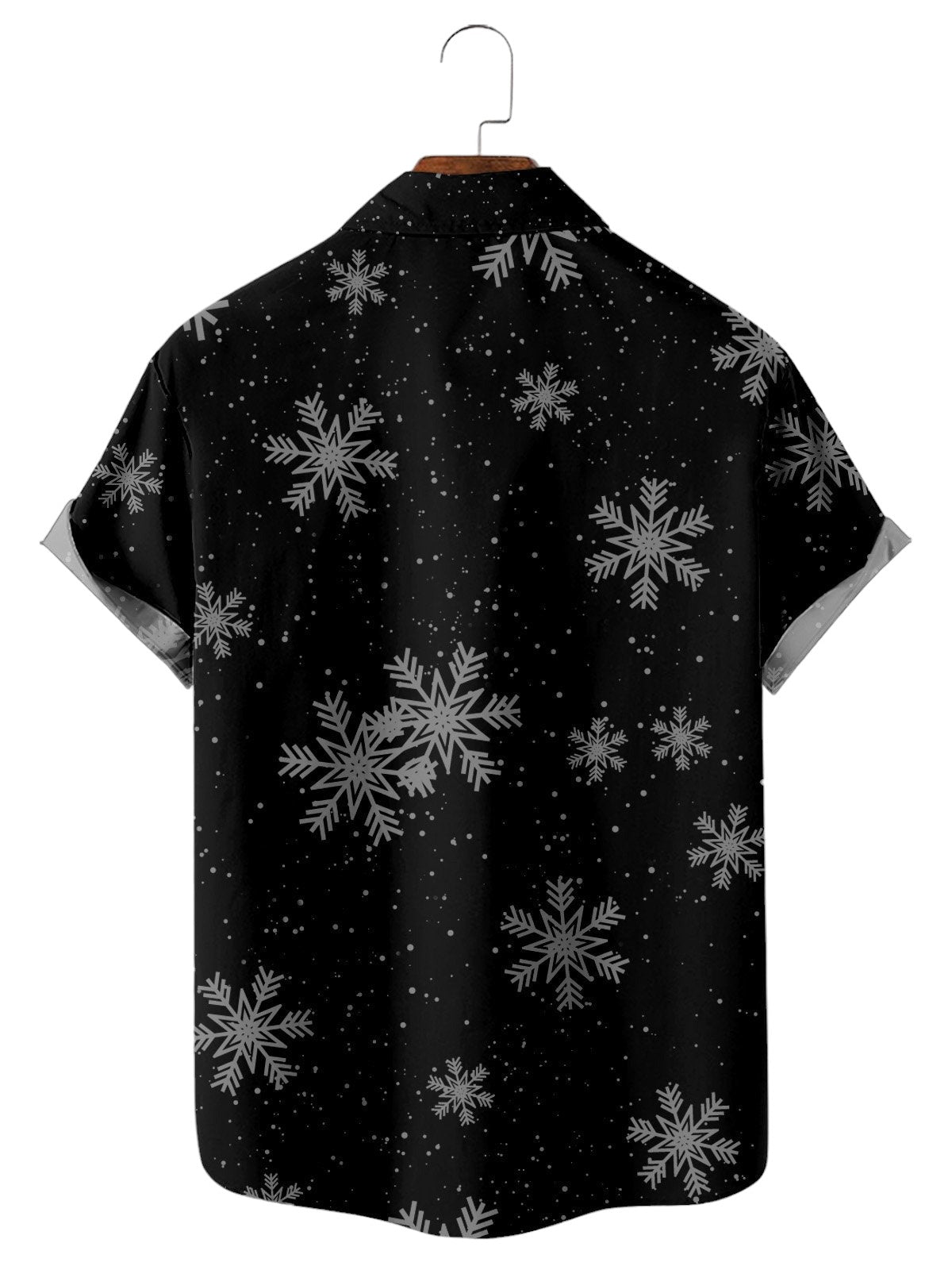 Christmas Snowflake Print Short Sleeve Shirt
