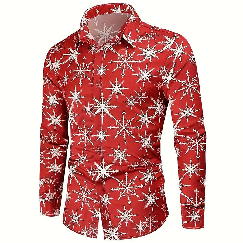 Snowflake Designed Long Sleeve Shirt