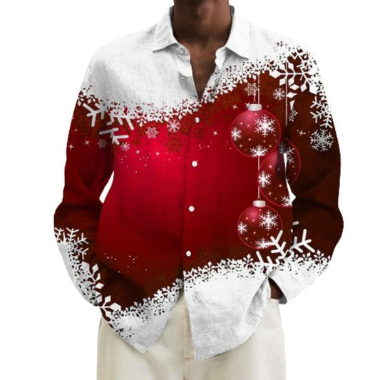 Christmas Snowflake Print Partywear Shirt