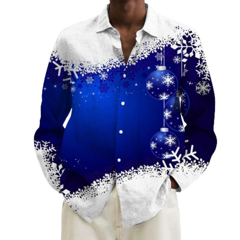 Christmas Snowflake Print Partywear Shirt