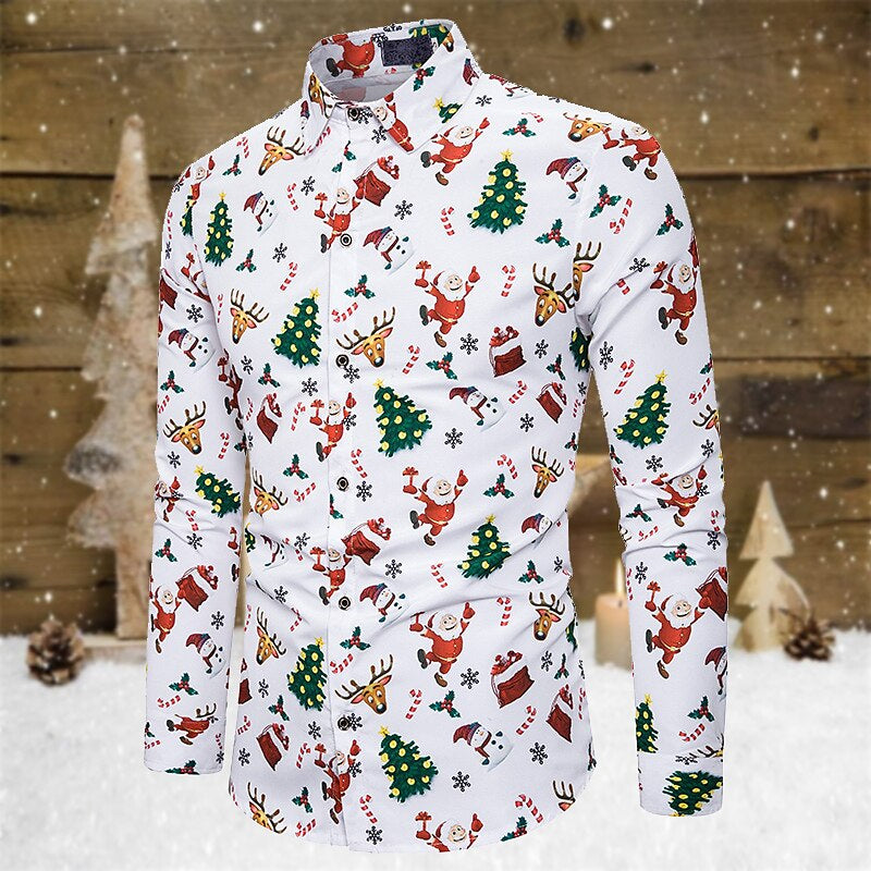 Christmas Snowflake Tree Print Shirt