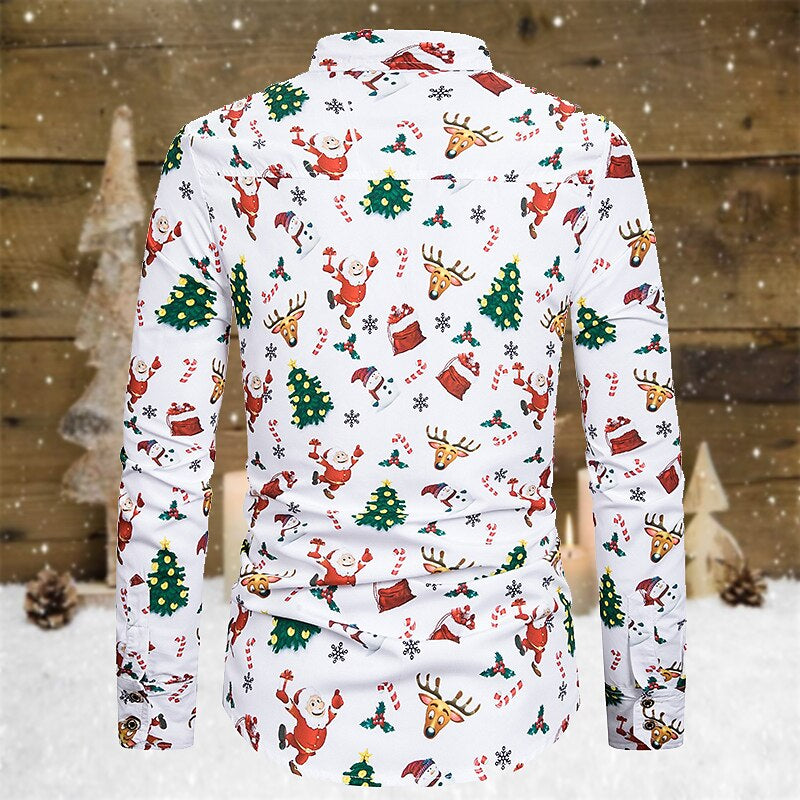 Christmas Snowflake Tree Print Shirt