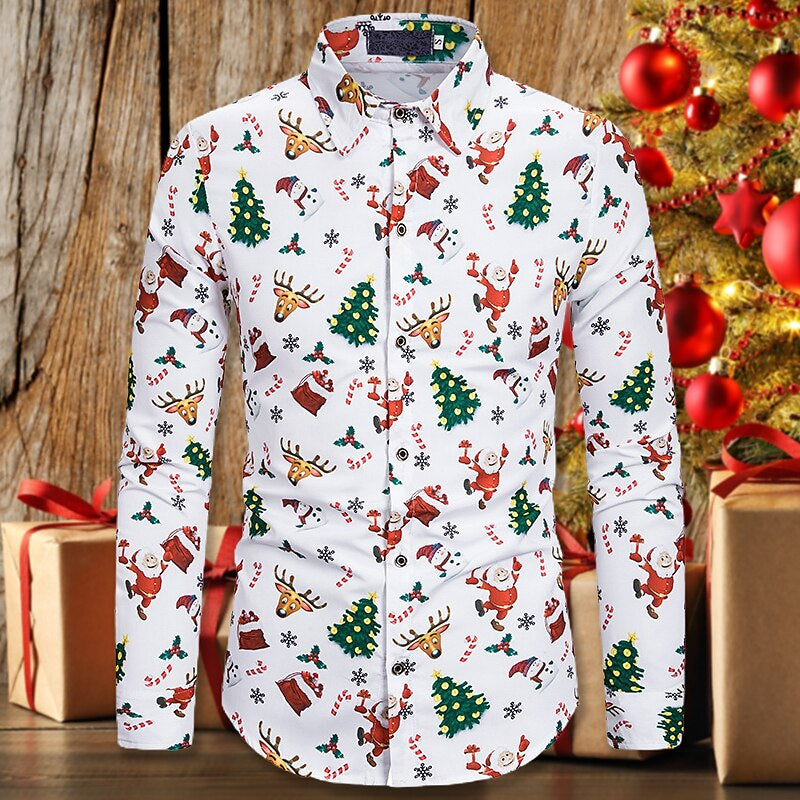 Christmas Snowflake Tree Print Shirt