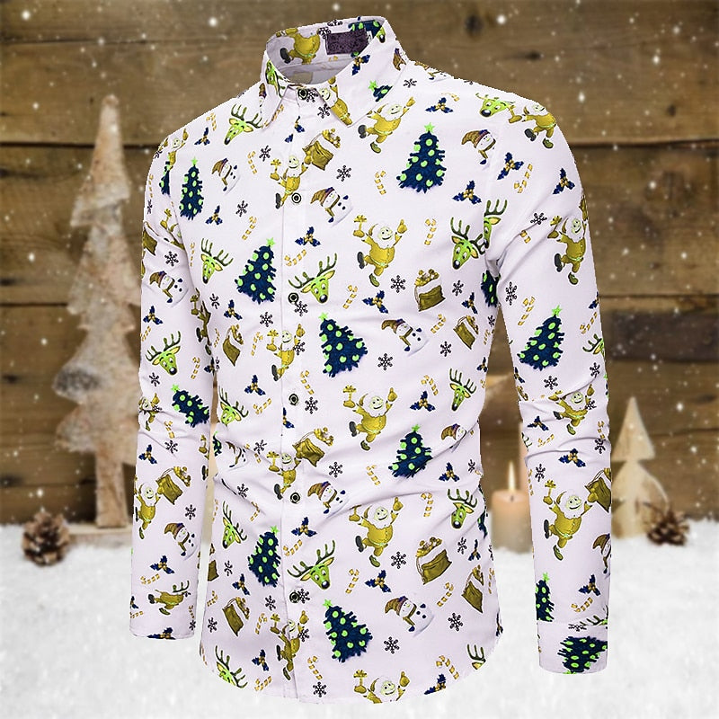 Christmas Snowflake Tree Print Shirt