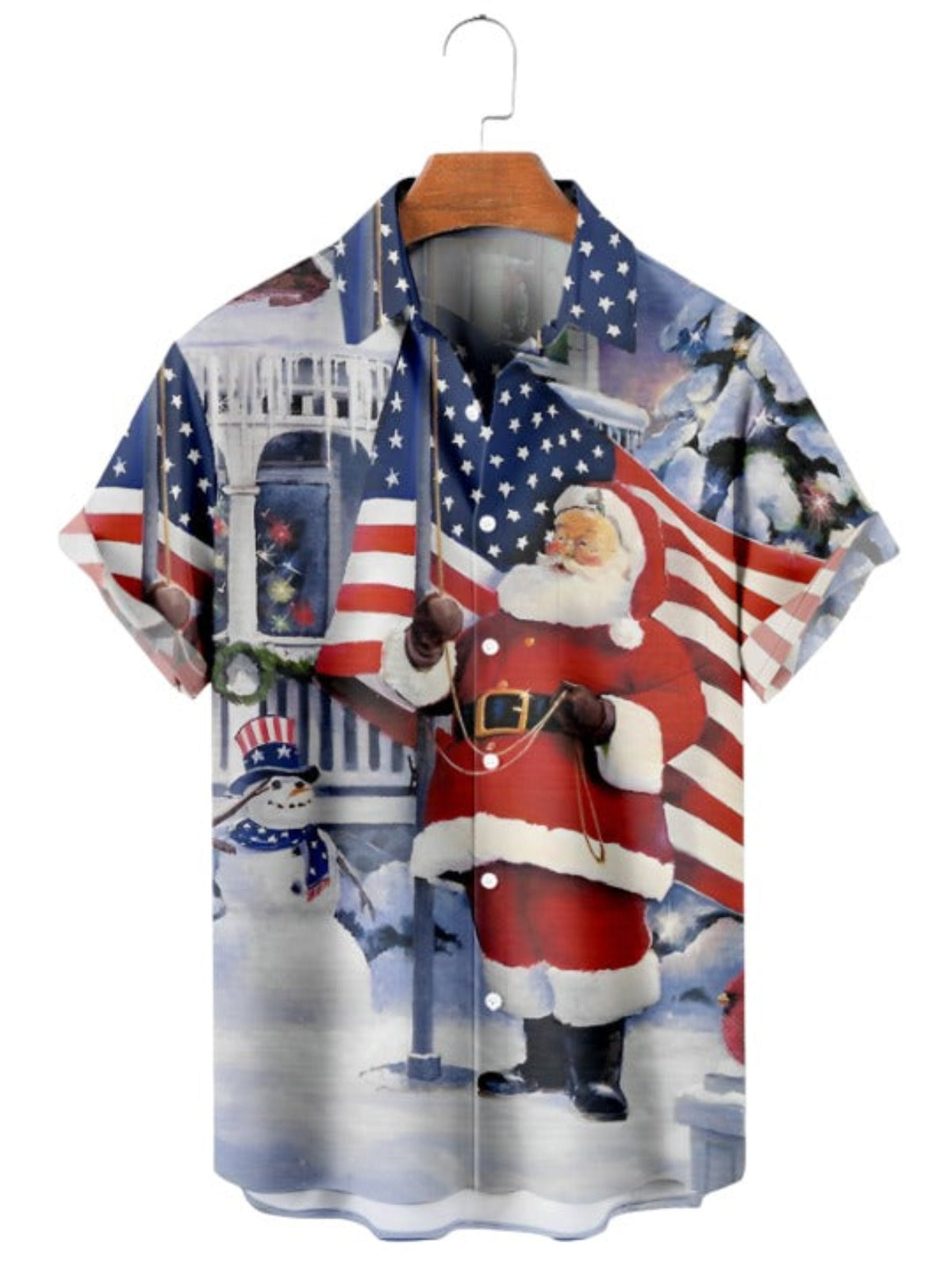 Santa Claus Flag Print Shirt