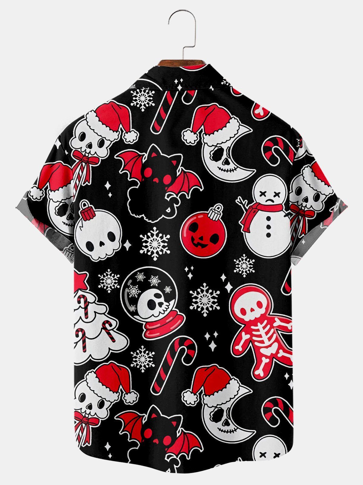 Christmas Snowman Casual Short Sleeve Shirt