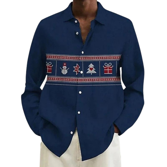 Christmas Sweater Print Shirt