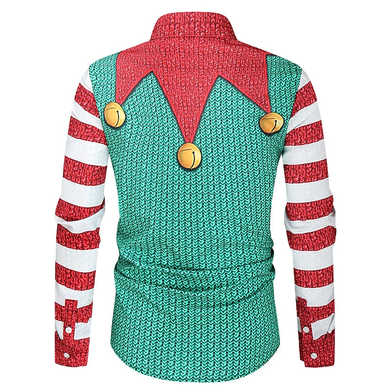 Christmas Themed Down Collar Shirt