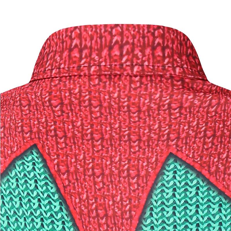 Christmas Themed Down Collar Shirt