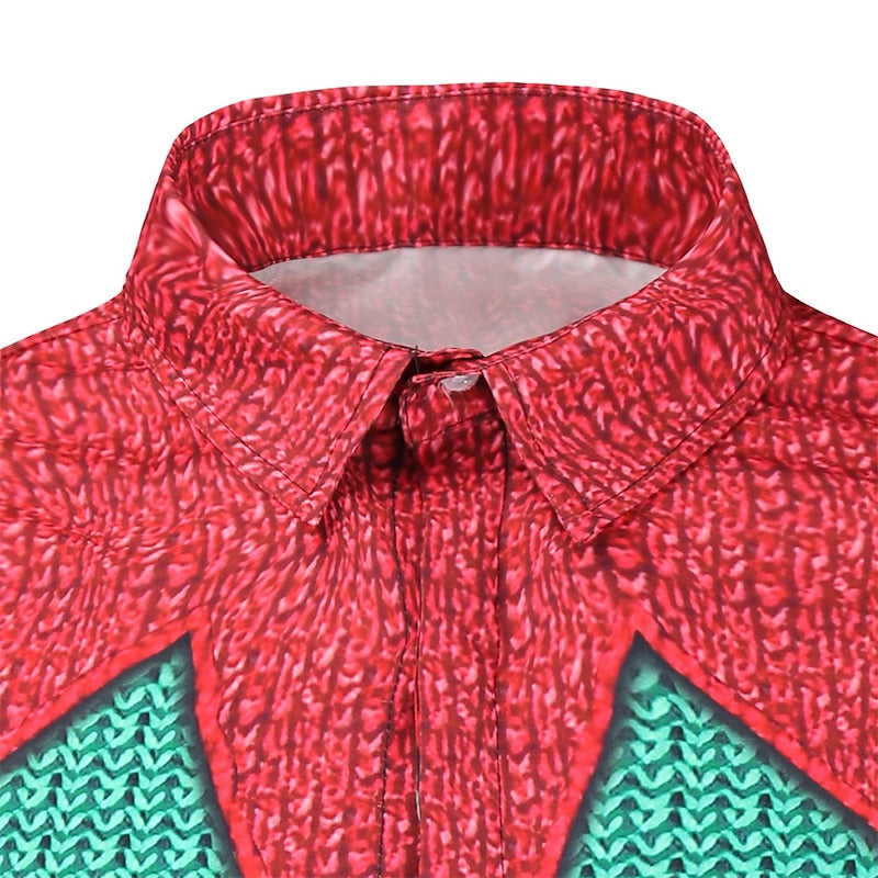 Christmas Themed Down Collar Shirt