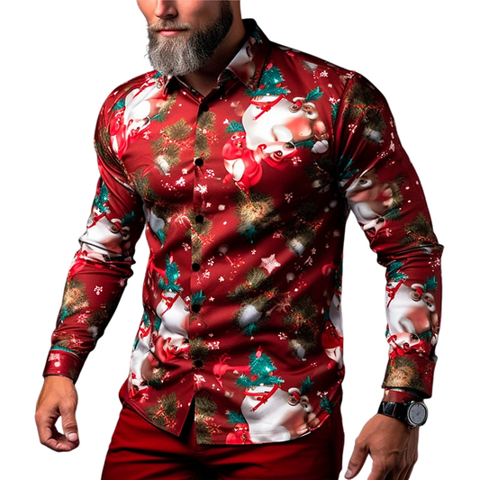 Christmas Themed Reindeer Print Shirt