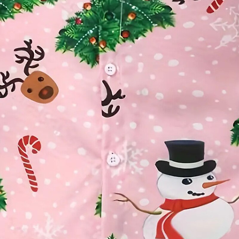 Tree And Snowman Print Shirt