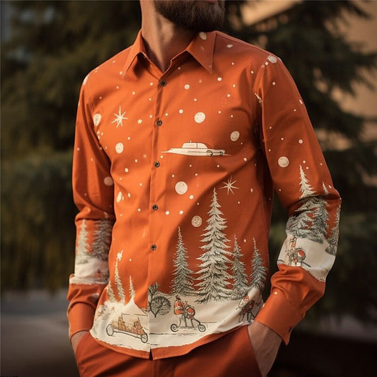 Christmas Tree Print Holiday Shirt