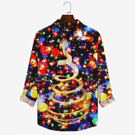 Christmas Tree Themed Long Sleeve Shirt