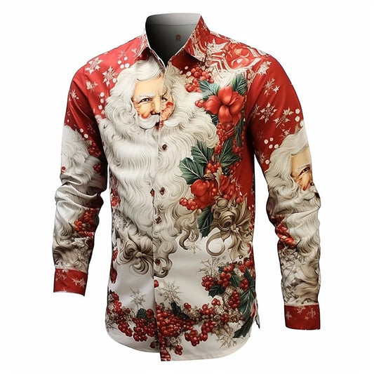 Classic Santa Claus And Holly Berry Christmas Shirt