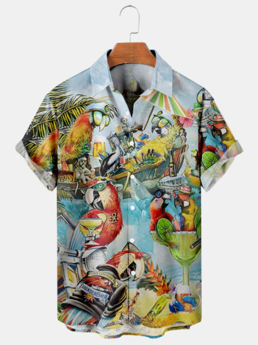 Parrot Party Hawaiian Short Sleeve Shirt