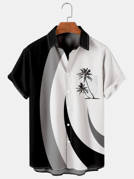 Coconut Tree Print Short Sleeve Shirt