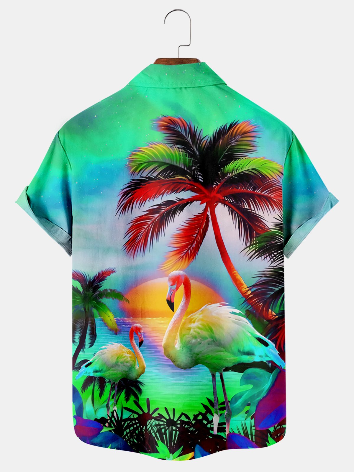 Coconuts And Flamingos Short Sleeved Shirt