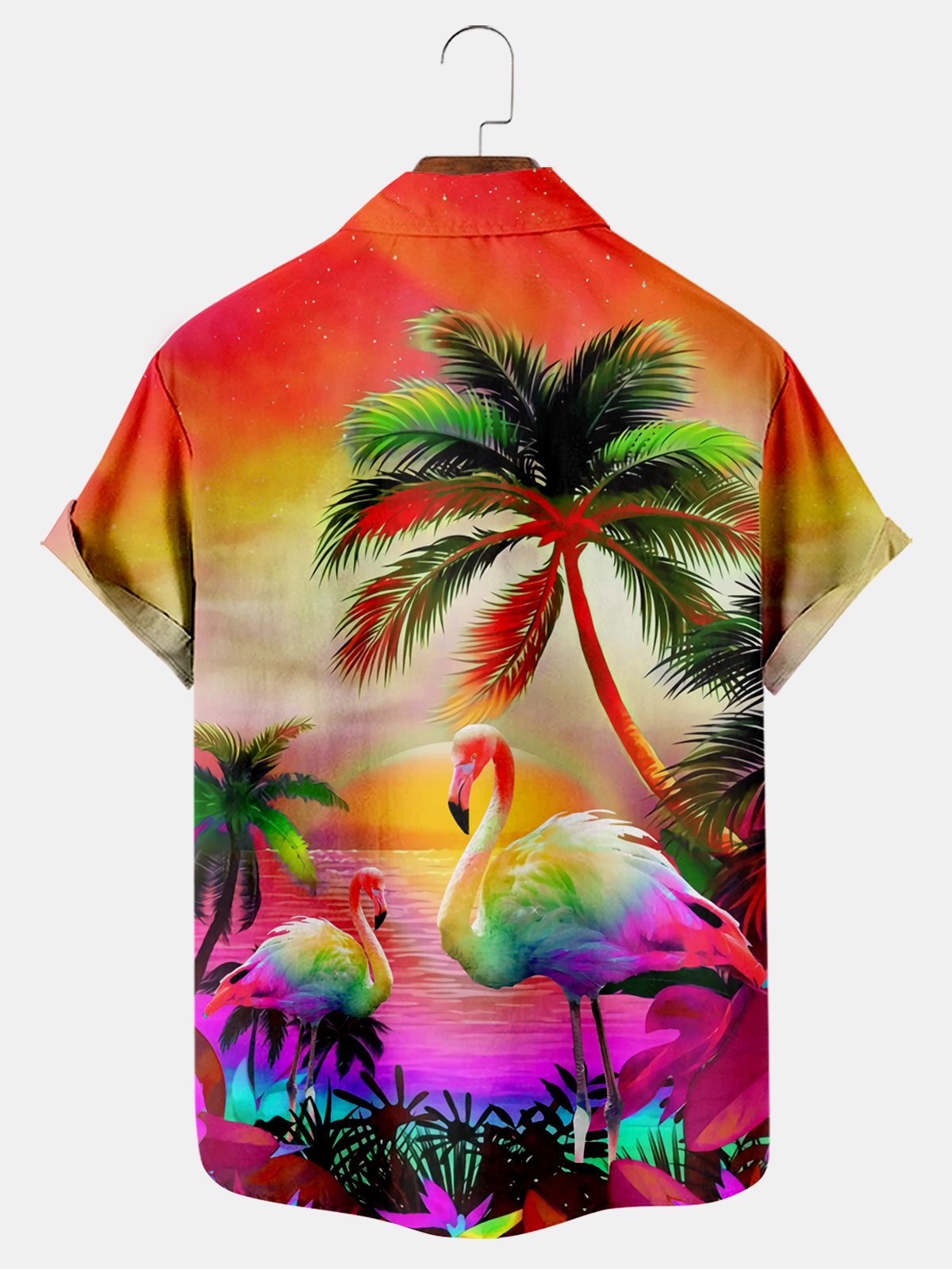 Coconuts And Flamingos Short Sleeved Shirt