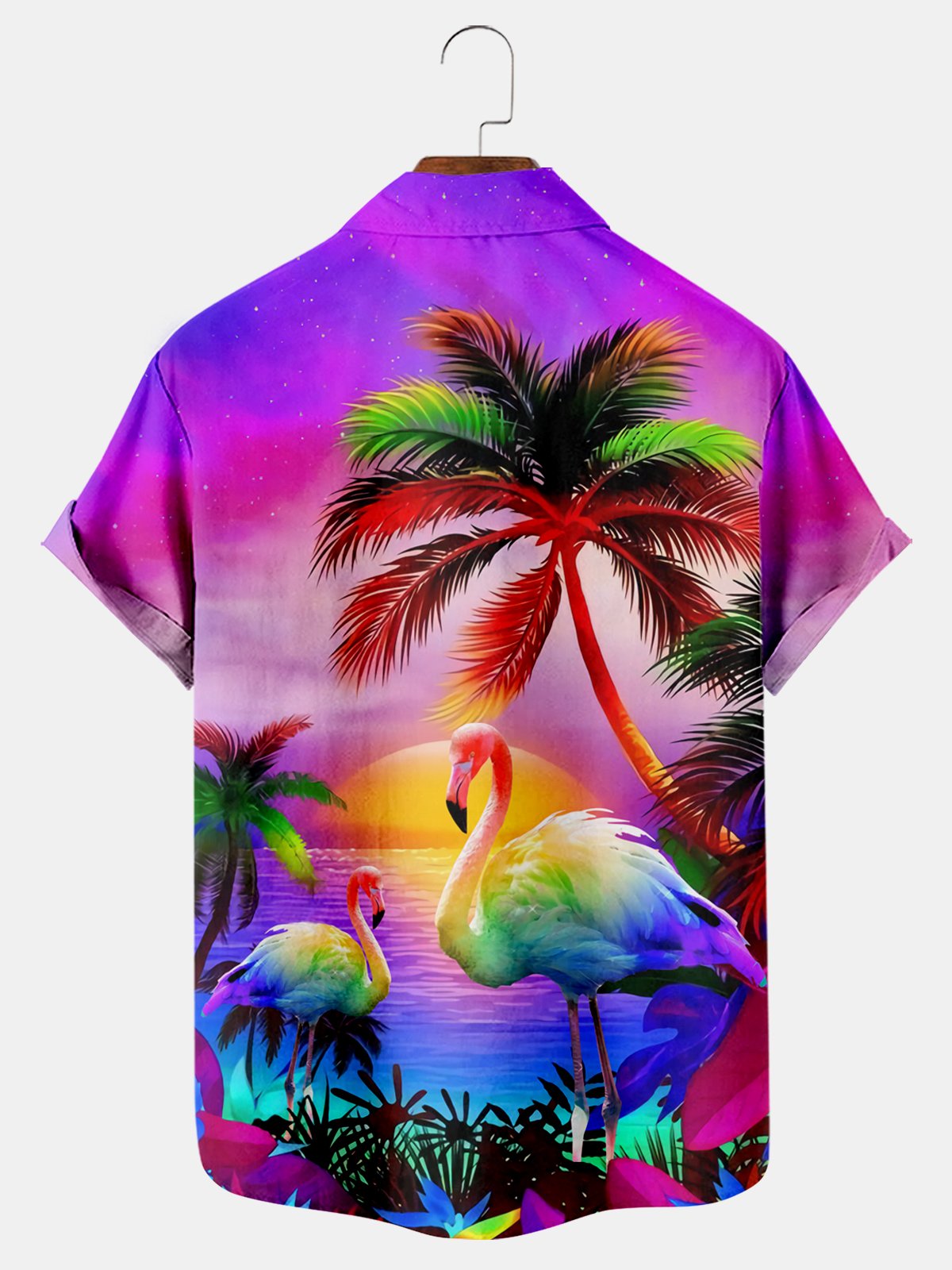 Coconuts And Flamingos Short Sleeved Shirt