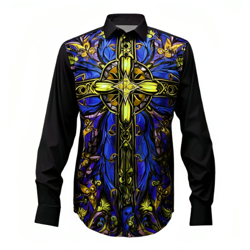 Colorful Cross Artistic Block Shirt