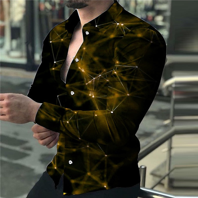 Constellation Printed Turndown Party Shirt