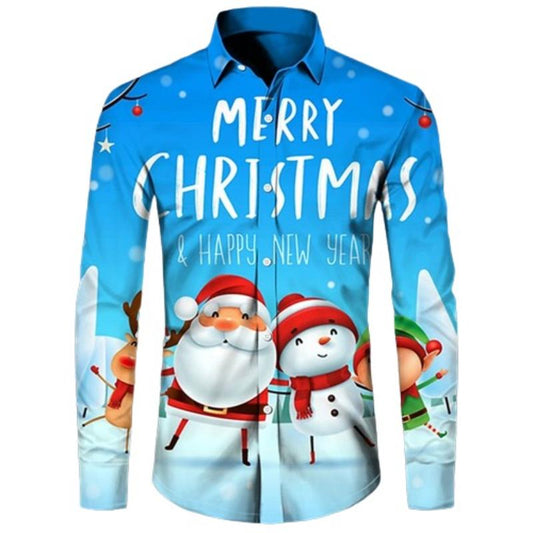 Cozy Snowman Print Stretch Shirt