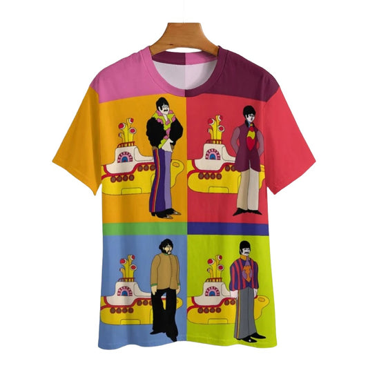 Vibrant Pop Art Style Crew Collar Casual T Shirt