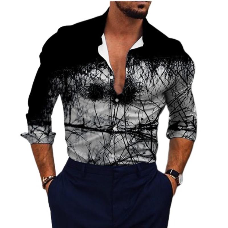 Dazzling Graphic Print Full Sleeve Partywear Shirt