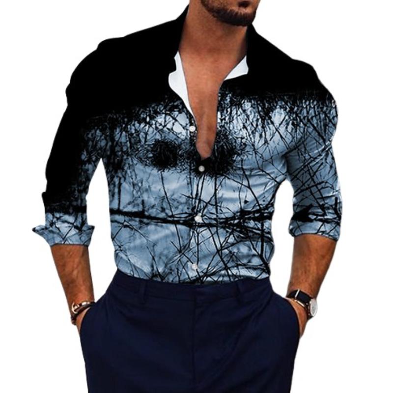Dazzling Graphic Print Full Sleeve Partywear Shirt