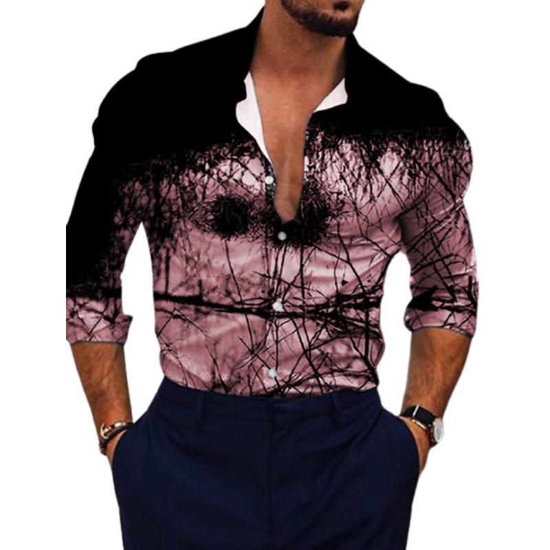 Dazzling Graphic Print Full Sleeve Partywear Shirt