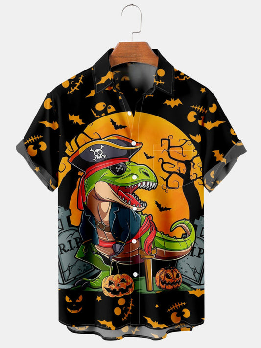 Dinosaur Printed Short Sleeve Shirt