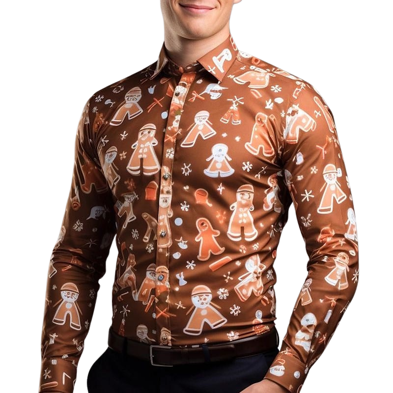 Elegant Gingerbread Pattern Shirt