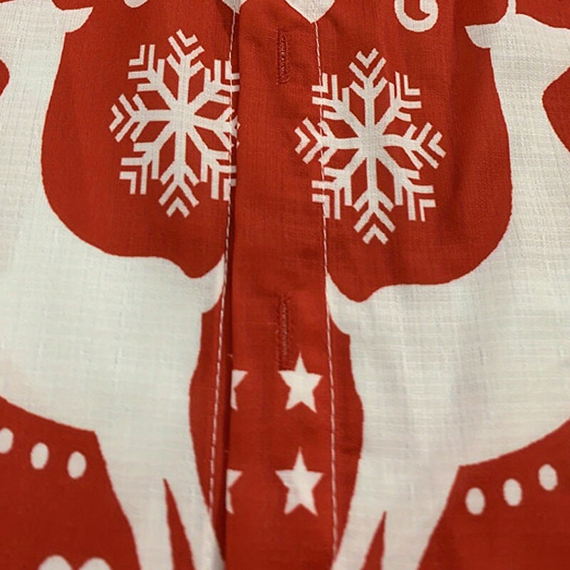 Elk And Snowflake Printed Festive Christmas Shirt