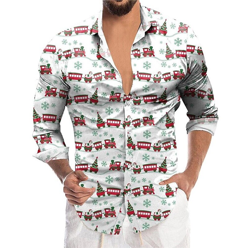 Elk Christmas Tree Print Shirt