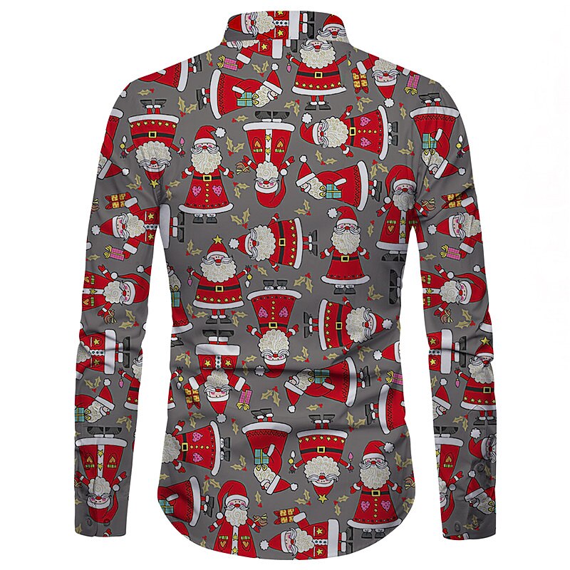 Festive Christmas Santa Pattern Shirt