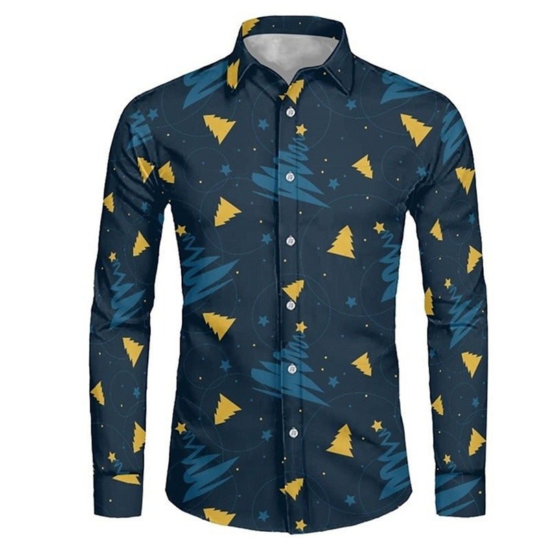 Festive Christmas Shirt With Geometric Patterns