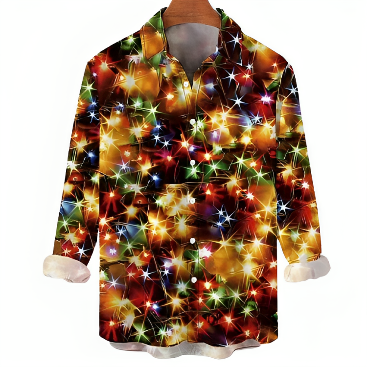 Festive Light Display Patterned Shirt