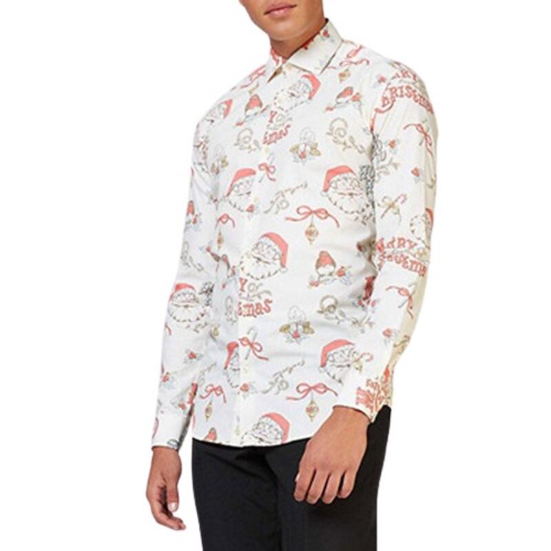 Festive Print Button Down Shirt