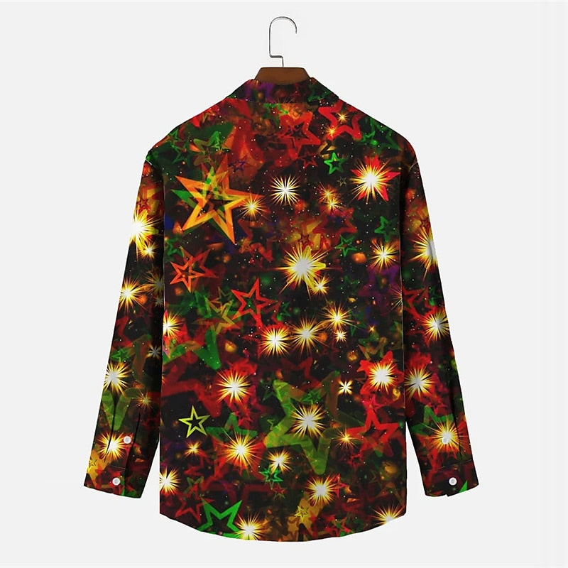 Festive Starlight Print Long Sleeve Shirt