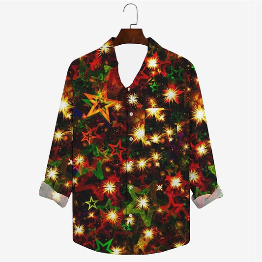 Festive Starlight Print Long Sleeve Shirt